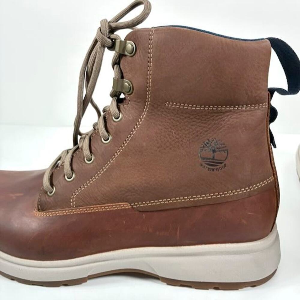Timberland Men's Atwells Ave Brown Leather Lace-up Waterproof Boots - US10 EU44 - Picture 4 of 9